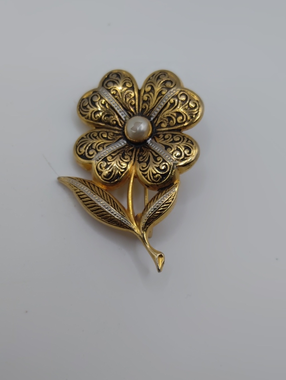 Spain Damascene Flower Brooch